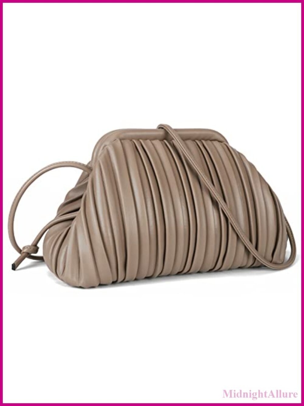 Ruched Vegan Leather Clutch Purse & Dumpling Crossbody Bag